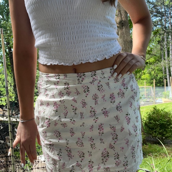 Forever 21 White and Pink Skater Mini Skirt - Picture 5 of 5